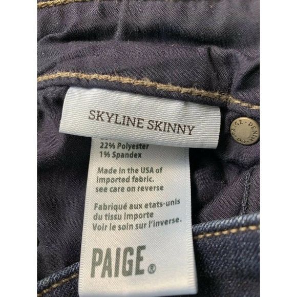 Sz 24 Womens Paige Stretch Skinny Skyline Jeans Mona Dark Wash GUC 5809 - Picture 8 of 9